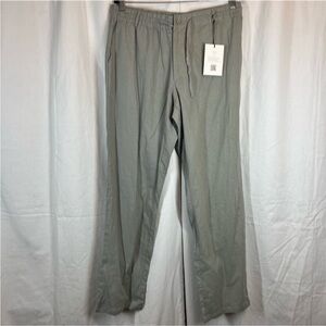 Hat and Beyond classic slim fit 100% linen pants with waist band NWT